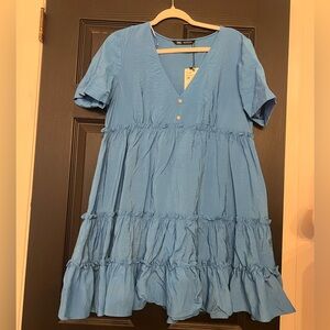 Zara Blue Babydoll Dress